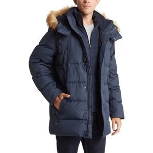 Marc New York Conway Hooded Matte Shell Parka Jacket with Removable Hood